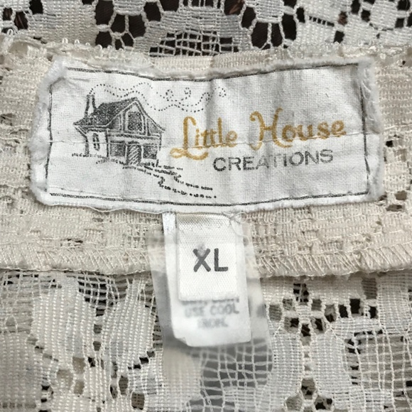 Vintage, Little House Creation, XL, Ivory/Cream, Lace, Coverlet/Jacket - Picture 3 of 7